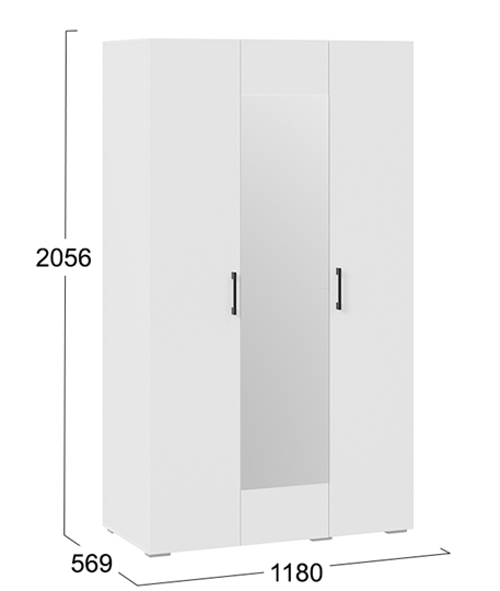 Шкаф 3-створчатый с зеркалом Нео (Белый) в Самаре - изображение 5