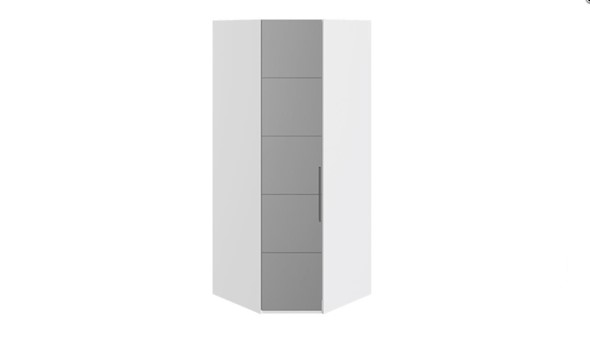 Шкаф Наоми с зеркальной левой дверью, цвет Белый глянец СМ-208.07.07 L в Самаре - изображение