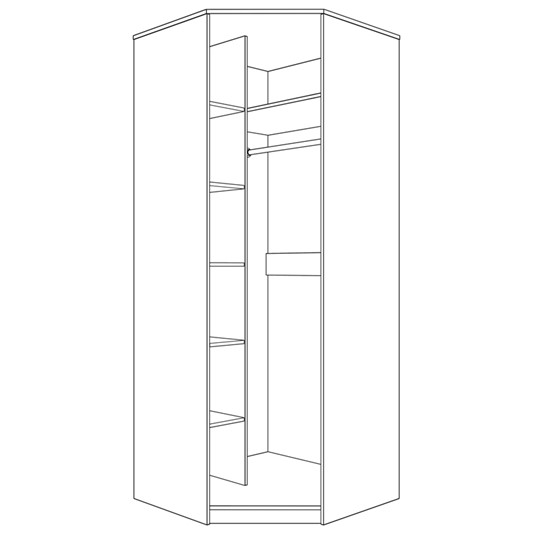 Шкаф угловой с дверью ПАРМА НЕО,  лиственница темная в Самаре - изображение 1