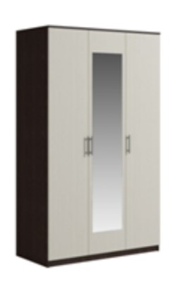 Шкаф 3 двери Светлана, с зеркалом, венге/дуб молочный в Самаре - изображение