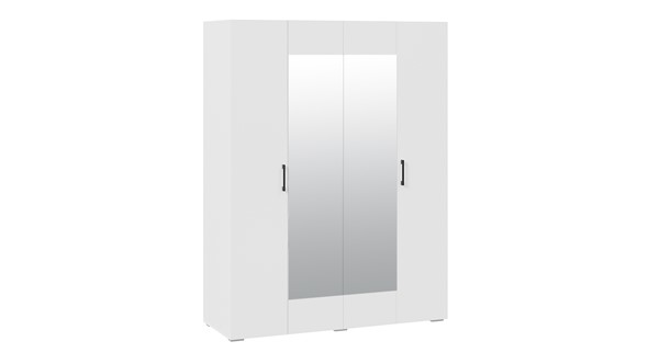 Шкаф 4-створчатый с зеркалом Нео (Белый) в Самаре - изображение