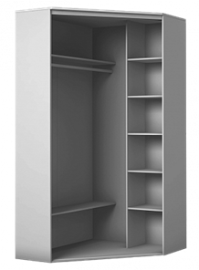 Угловой шкаф ХИТ У-23-4-66 с пескоструйным рисунком Полосы №25, Дуб Крафт белый в Самаре - предосмотр 1