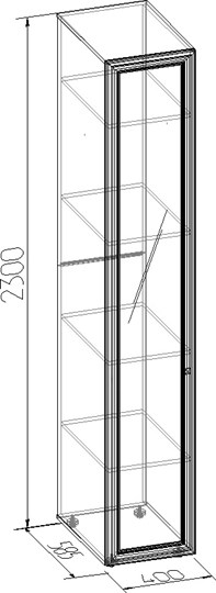 Шкаф одностворчатый Paola 55 + Фасад Стандарт Левый в Самаре - изображение 2