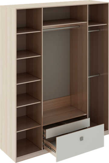 Шкаф распашной Глэдис М24 (Шимо светлый/Белый текстурный) в Самаре - изображение 1