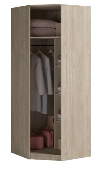 Угловой шкаф Светлана, с зеркалом, белый/дуб сонома в Сызрани - изображение 1