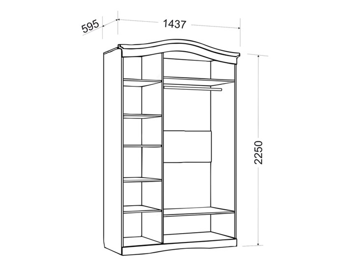Шкаф трехдверный Гертруда, М2, белая лиственница/ясень жемчужный в Самаре - изображение 1