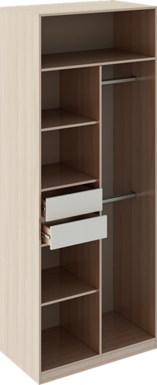 Шкаф двухдверный Глэдис М22 (Шимо светлый/Белый текстурный) в Самаре - изображение 1