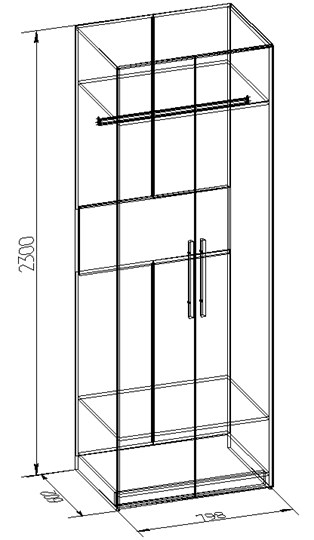 Шкаф распашной Bauhaus 8+ Фасад стандарт, Дуб Сонома в Самаре - изображение 2