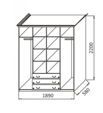 Шкаф распашной Ивушка-5 4-х створчатый с ящиками, цвет Дуб беленый в Самаре - изображение 1