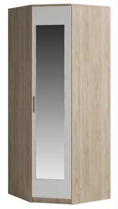 Угловой шкаф Светлана, с зеркалом, белый/дуб сонома в Самаре - изображение