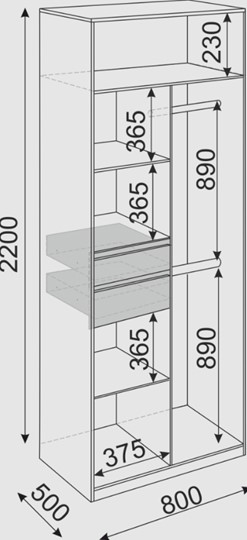 Шкаф двухдверный Глэдис М22 (Шимо светлый/Белый текстурный) в Самаре - изображение 2