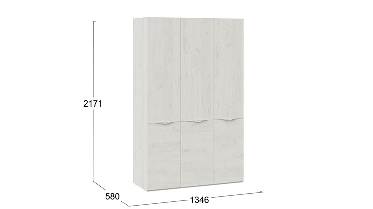 Шкаф 3-х створчатый Либерти, Дуб крафт белый СМ-297.07.431 в Самаре - изображение 3