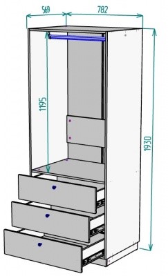 Распашной шкаф Arvid H252 (Венге-ДМ) в Самаре - изображение 1