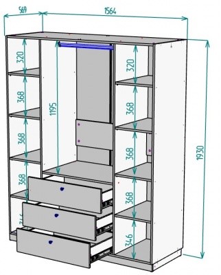 Шкаф четырёхдверный Arvid H256 (ЯАС) в Самаре - изображение 1