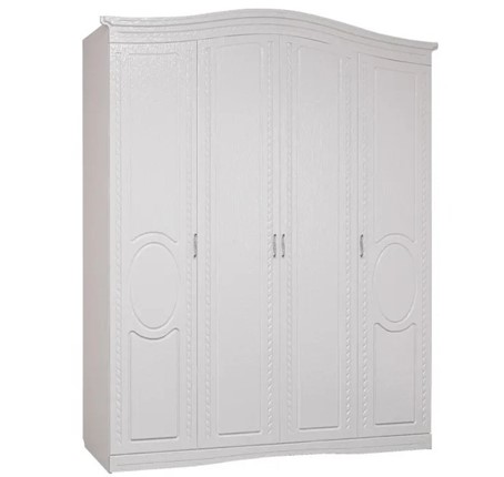 Шкаф четырехдверный Гертруда, М1, белая лиственница/ясень жемчужный в Самаре - изображение
