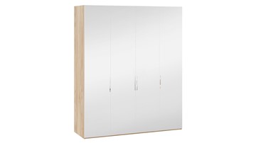 Шкаф для одежды Эмбер СМ-348.07.012 (Яблоня Беллуно/Белый глянец) в Тольятти