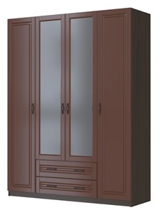 Шкаф четырехстворчатый Кантри, лак орех ШР-4, с 2мя зеркалами в Самаре - предосмотр