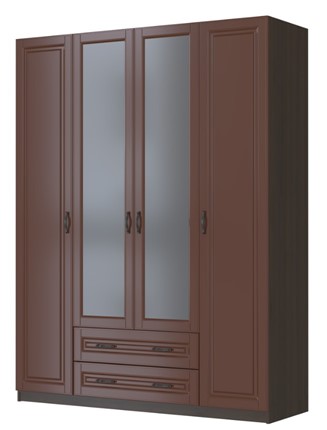 Шкаф четырехстворчатый Кантри, лак орех ШР-4, с 2мя зеркалами в Сызрани - изображение