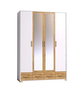 Шкаф для одежды Айрис 555, Белый-Дуб золотистый в Тольятти