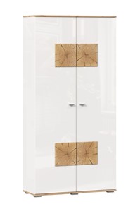 Шкаф двухстворчатый Фиджи с декоративными накладками 659.150, Дуб Золотой/Белый в Тольятти