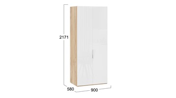 Шкаф для одежды Эмбер СМ-348.07.003 (Яблоня Беллуно/Белый глянец) в Самаре - предосмотр 1