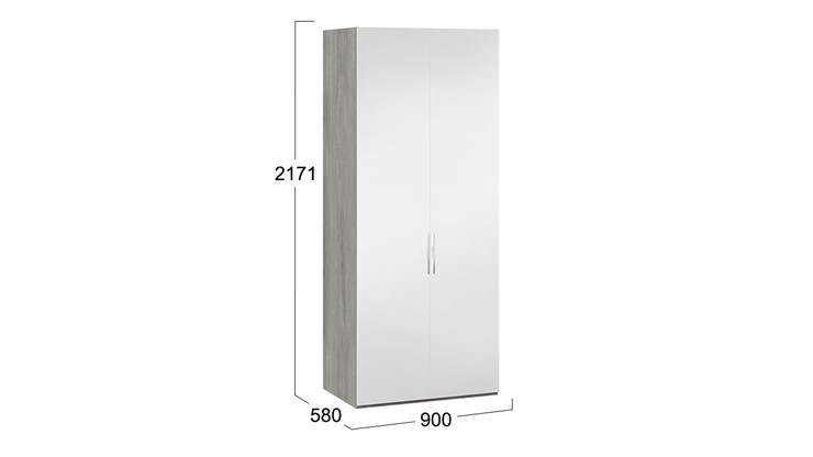 Шкаф для одежды Эмбер СМ-348.07.004 (Дуб Гамильтон/Белый глянец) в Самаре - изображение 1