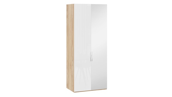 Шкаф для одежды Эмбер СМ-348.07.005 R (Яблоня Беллуно/Белый глянец) в Самаре - изображение