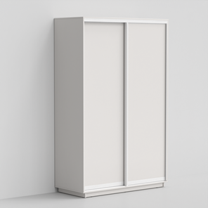 Шкаф 2-х створчатый ЭКО-Сим Д 220х160х60, Белый матовый/белый глянец в Тольятти