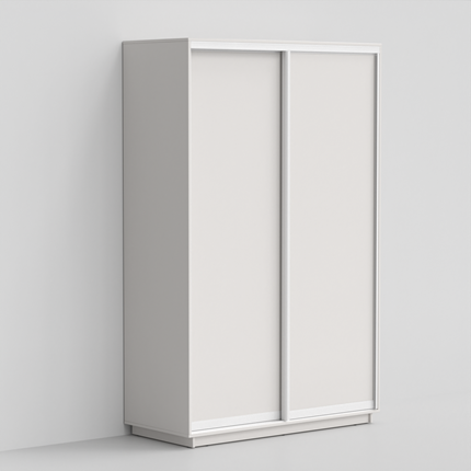 Шкаф 2-х створчатый ЭКО-Сим Д 220х160х60, Белый матовый/белый глянец в Тольятти - изображение