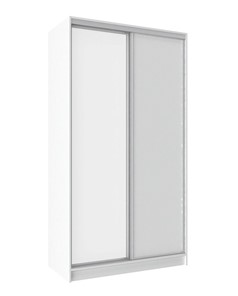 Шкаф 2-х створчатый 1200 Домашний Зеркало/ЛДСП, Белый в Самаре