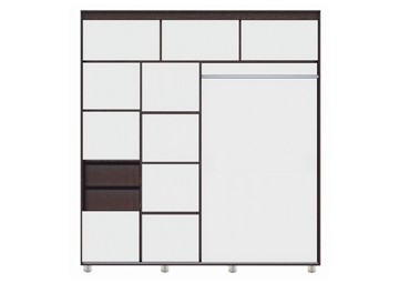 Шкаф 2-х створчатый Комфорт №12 2.0 с фигурными зеркалами, Венге в Сызрани - предосмотр 1
