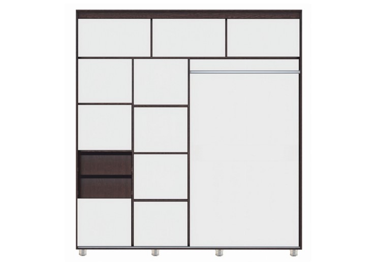 Шкаф 2-х створчатый Комфорт №12 2.0 с фигурными зеркалами, Венге в Самаре - изображение 1