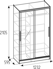 Шкаф 2-х дверный Strike 1200 Зеркало/ЛДСП (Atelier светлый) в Самаре - предосмотр 3