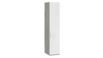 Шкаф для белья Эмбер СМ-348.07.001 (Дуб Гамильтон/Белый глянец) в Тольятти