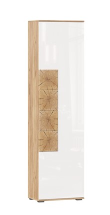 Шкаф одностворчатый Фиджи с декоративными накладками 659.300, Дуб Золотой/Белый в Самаре - изображение