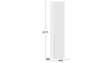 Шкаф одностворчатый Порто (366) СМ-393.07.211 (Белый жемчуг/Белый софт) в Самаре - предосмотр 3