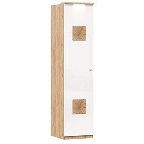 Шкаф одностворчатый с декор. накладками Фиджи 659.225, белый в Самаре - предосмотр