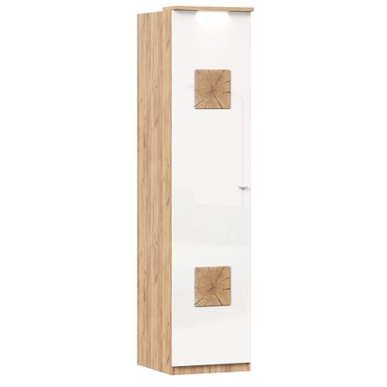 Шкаф одностворчатый с декор. накладками Фиджи 659.225, белый в Тольятти - изображение
