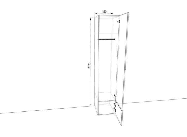 Шкаф распашной 450х500х2325мм (Ш4319З) Белый/Жемчуг в Самаре - изображение 1