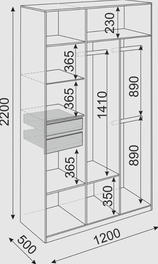 Распашной шкаф Глэдис М23 (Шимо светлый/Белый текстурный) в Самаре - изображение 2
