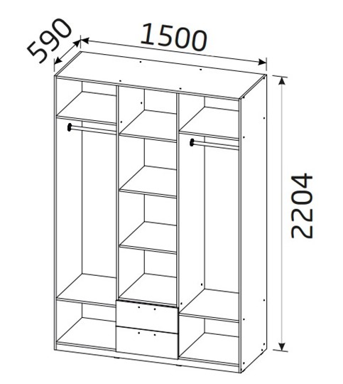 Шкаф трехдверный Классика с 2-мя ящиками в Самаре - изображение 1
