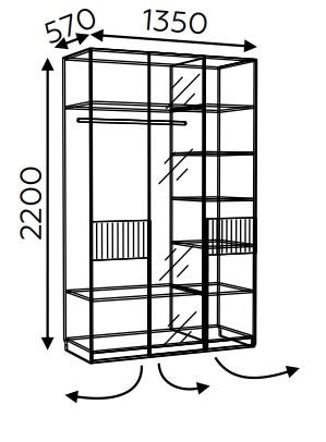 Шкаф 3-створчатый Моника в Самаре - изображение 1