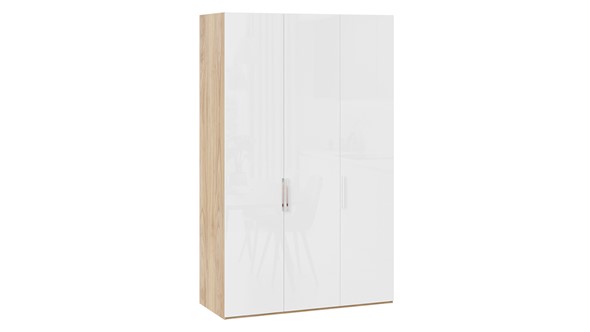 Шкаф для одежды Эмбер СМ-348.07.008 (Яблоня Беллуно/Белый глянец) в Самаре - изображение
