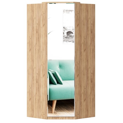 Шкаф угловой 45 с зеркалом Фиджи ЛД 659.249, белый в Самаре - изображение