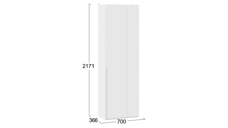 Шкаф угловой одностворчатый Порто (366) СМ-393.07.231 (Белый жемчуг/Белый софт) в Самаре - изображение 3