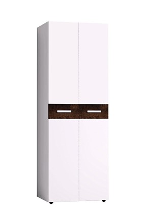 Шкаф-пенал Норвуд 54 фасад стандарт + стандарт, Белый-Орех шоколадный в Самаре - изображение