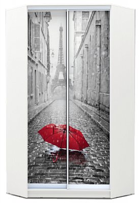 Шкаф 2300х1103х1103, ХИТ У-23-4-77-02, белая шагрень, Зонтик в Тольятти - изображение