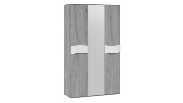 Шкаф трехстворчатый Миранда (Дуб Гамильтон/Белый глянец) в Самаре - изображение