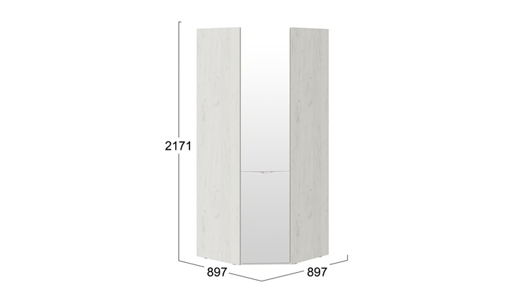 Распашной шкаф угловой Либерти, Дуб крафт белый СМ-297.07.032 в Самаре - изображение 3
