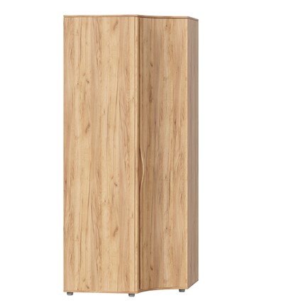 Шкаф угловой с гнутой дверью Марта-2 Дуб золотой/Дуб Тортуга ЛД 406.050 в Самаре - изображение